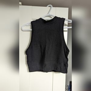 Abercrombie Knit Mock Neck Top in Black, size M
